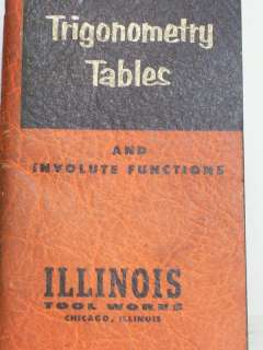   1954 Trigonometry Tables Illinois Tool 1943 Simple Fyer Triangle Wheel
