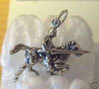 Sterling Silver Knight in Shining Armor on Horse Charm  