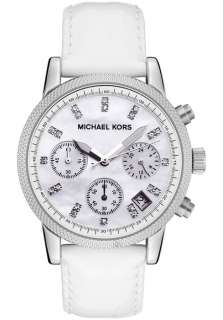 Michael Kors MK5049 Womens Chronograph White Crystal White Embossed 