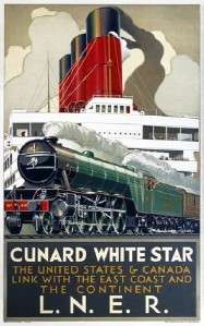 Cunard White Star Line, Railway Shipping Travel Poster  