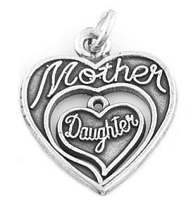 STERLING SILVER 925 MOTHER DAUGHTERS CHARM PENDANT  