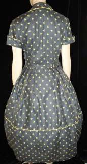 50s Vintage Floral Swing Dress by Trude of CA Sz 8  