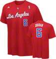 DeAndre Jordan adidas Red Name and Number Los Angeles Clippers T Shirt