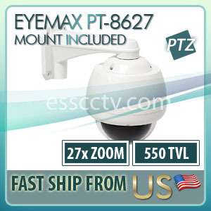 Outdoor PTZ Security Speed Dome Camera PT 8627 550 TVL 27x Zoom ICR 