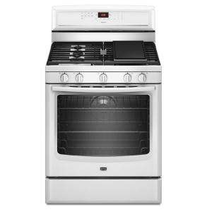 Maytag AquaLift 30 In. Freestanding Gas Convection Range in White 