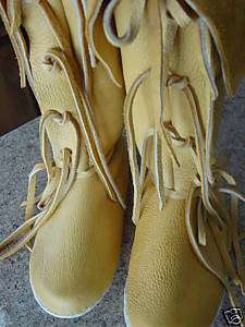 RENEDEVOUS HANDMADE MOOSE MOCCASINS MUKLUKS BOOTS 5 12  