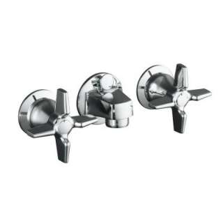 Triton Shelf Back Lavatory Faucet with Pop Up Drain and Cross Handles 