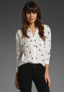 JUICY COUTURE Bow Blouse in Angel/Black Combo  