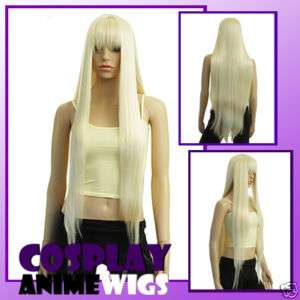   Natural Blonde 1m Short Bang Long Cosplay Wigs HB /613  