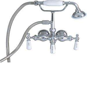 Pegasus 3 Handle Claw Foot Wall Mounted Tub Faucet with Old Style 
