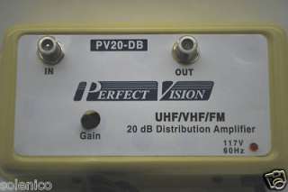 NEW PERFECT VISION TV DISTRIBUTION AMPLIFIER 20DB GAIN  