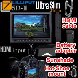 Lilliput 7 5D II 5D2 HDMI Monitor Canon 5D Mark II+HDMI cable+Hot 