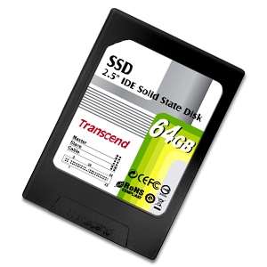 Transcend TS64GSSD25 M Solid State Hard Drive (MLC)   2.5, 64GB, PATA 