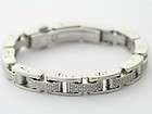 men s simmons stainless steel diamond bracelet 8 one day
