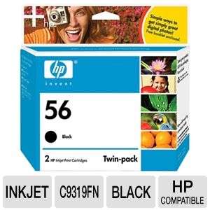 HP 56A C9319FN#140 Black Ink Cartridge   Twin Pack 