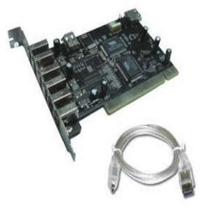 Sabrent 8 Port USB 2.0/FireWire IEEE 1394 PCI Combo Adapter Card   4 