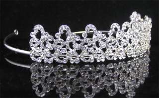 Wedding/Bridal crystal veil tiara crown headband CR191  