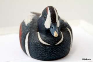 Vintage Duck Decoy Wood Duck Hand Painted & Carved with Felt Bottom 