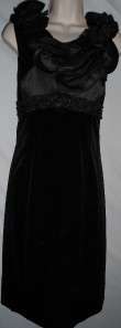 JS Collections Dress 16 Black Cocktail NEW $189 Ruffle  