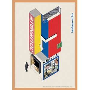 Herbert Bayer Poster Kunstdruck Entwurf eines Zeitungskiosk mit Holz 