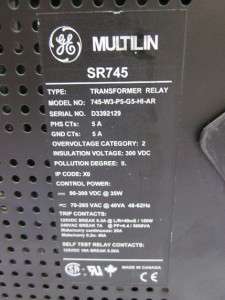 GE Multilin Transformer Management Relay SR745 745 W3 P5 G5 HI AR 