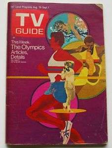 1972 AUGUST/SEPTEMBER TV GUIDE MAGAZINE *THE OLYMPICS*  