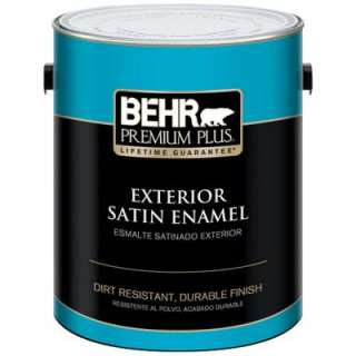 BEHR Premium Plus 1 Gal. Satin Enamel Deep Base Exterior Paint 934001 