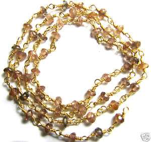 Andalusite Rondells Gem Stone Link Vermeil Bead Chain  