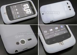 HTC Wildfire Silicon Case Tasche Handytasche in WEISS  