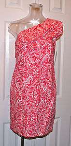   Pulitzer Sandra Dress Printed Stamped Punch Pink Sz 00, 6, 8 NWT