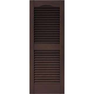 Builders Edge 15 in. x 39 in.Louvered Shutters Pair #009 Federal Brown