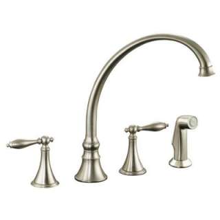 Finial 8 in. 2 Handle Mid Arc Kitchen Faucet with Pull Out Sprayer in 