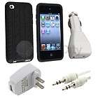   Tread Silicone Gel Cover+Car+Wall Charger+Cord for iPod Touch 4 4th G