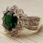 Emerald Quartz Gemstone silver Jewelry Ring size #8 S92  