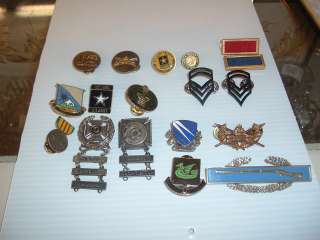 LOT MILITARY MEDALS AND PINS AWARD ITEMS RIFLE MEDAL IS STERLING 1 