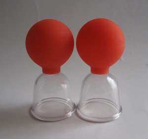 GLASS VACUUM CUP / ANTI CELLULITE MASSAGE / Set 2 cups for massage 