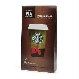Starbucks Coffee Via Instant Coffee, ITALIAN ROAST, 8 SINGLE SERVINGS 