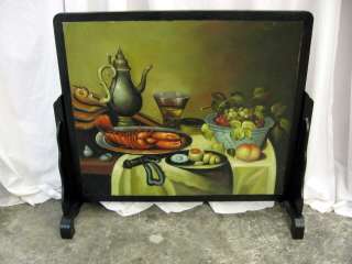 Great Looking Hand Painted Fireplace Screen 25 x 28  
