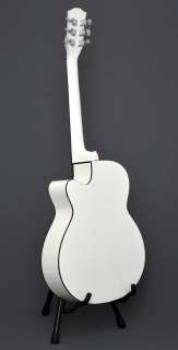 Design Akustik Gitarre Westerngitarre weiß weiss mit Tasche Gurt 