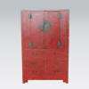 Chinese Antique Red Shanxi Armoire 2/Doors 6/Drawers  