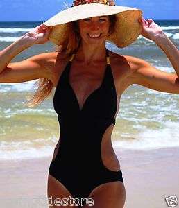 Padded Monokini Bikini Swimsuit Black AU Size 14 BNWT  