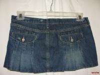 BFS11~HOLLISTER Blue Pleated Blue Denim Micro Mini Jean Skirt Jrs Size 