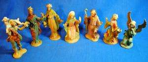 Vintage 1960s Plastic Nativity Manger Christmas Figures  