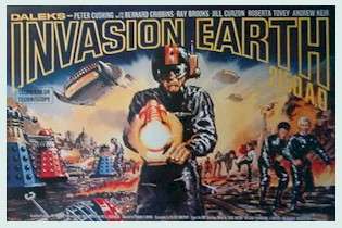 MOVIE POSTER ~ DOCTOR WHO INVASION EARTH Peter Cushing  
