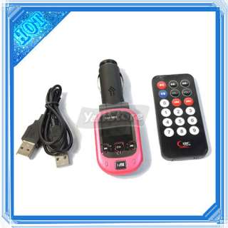 2GB OLED Screen Car  Player FM Wireless Transmitter USB Pink  