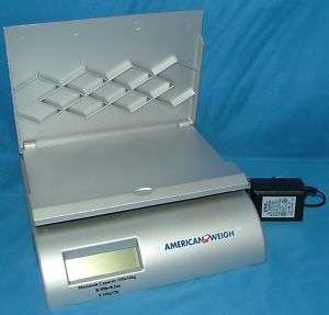 AMERICAN WEIGH Silver 35lb 16kg AC/DC DIGITAL POSTAL SCALE W/ AC POWER 