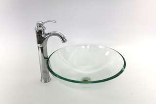   Bathroom Clear Tempered Glass Vessel Sink Tropical Fish Style  