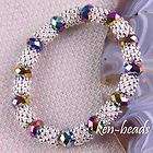 Fashion Crystal Loose Beads Stretch Bracelet Bangle 7 L G166  