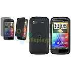 Black TPU Silicone Cover Case+Privacy Screen Protector for HTC 