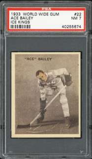 1933 34 World Wide Ice Kings #22 Ace Bailey PSA 7  